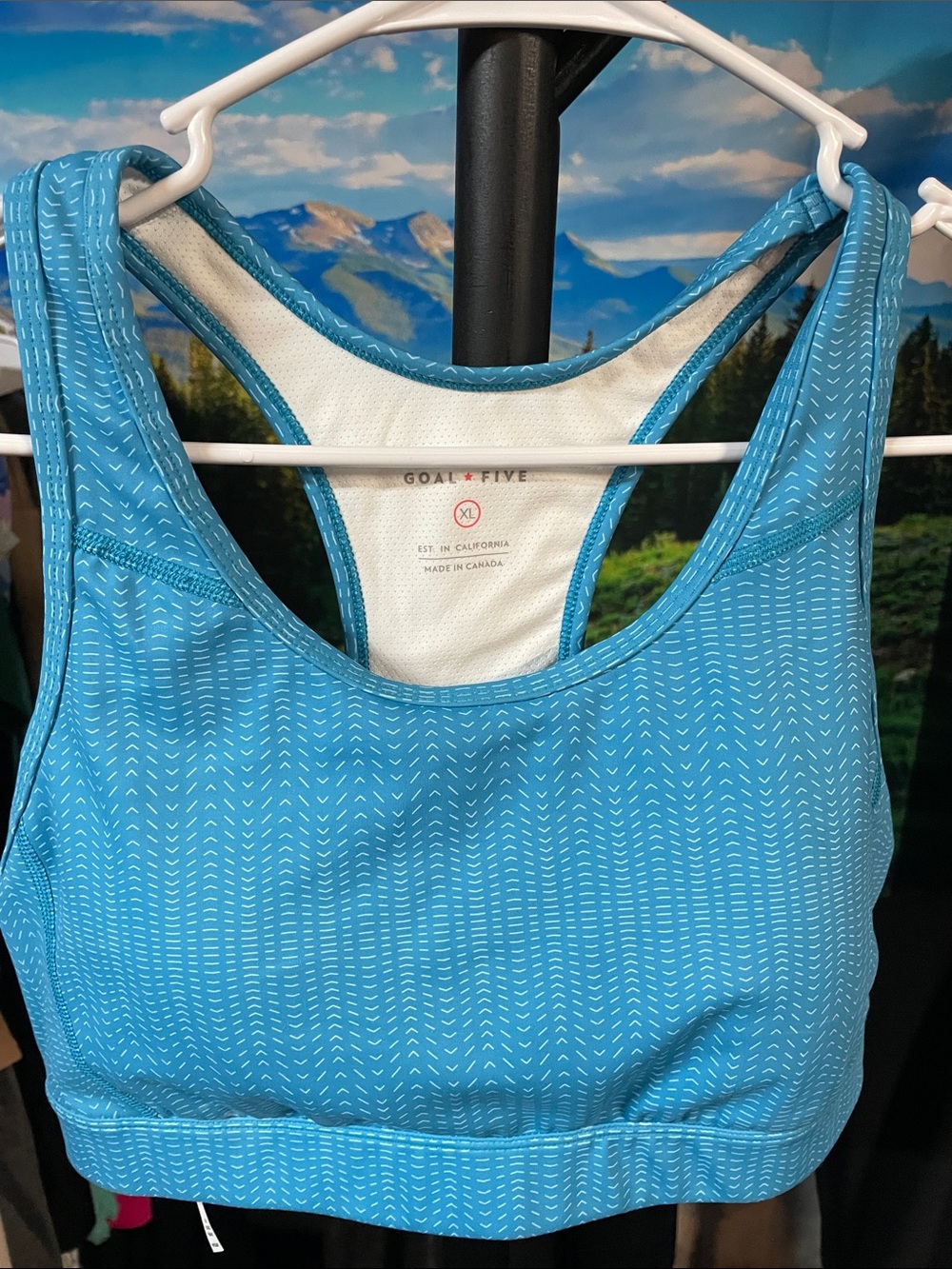Goal + Five Aqua Blue Racerback Sports Bra